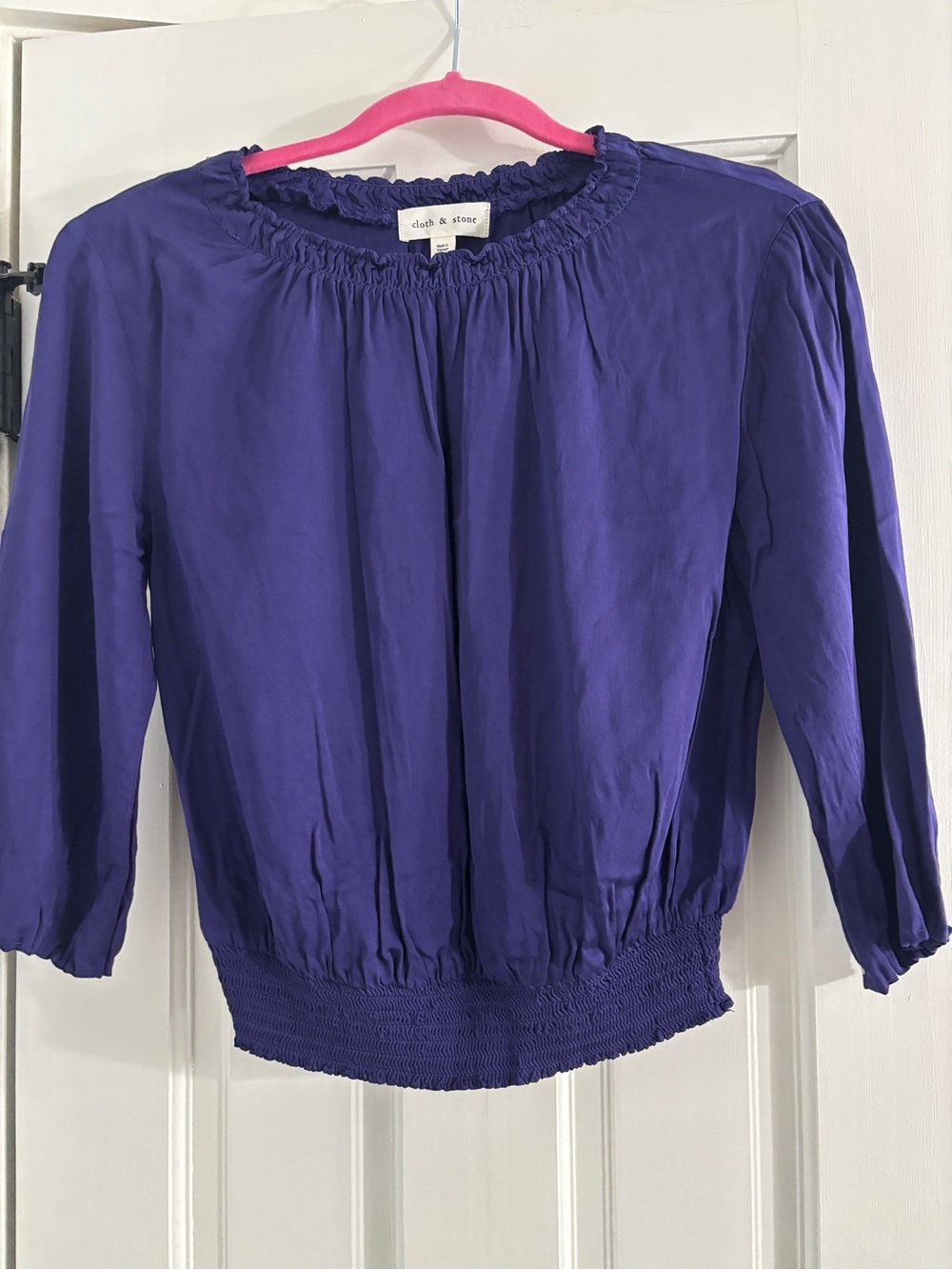 Cloth & Stone Smocked Peasant Top - Size XS